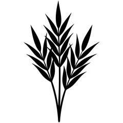 Obraz premium flowers flax silhouette vector illustrator