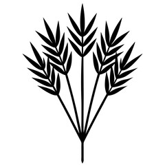 flowers flax silhouette vector illustrator