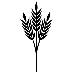 Fototapeta premium flowers flax silhouette vector illustrator