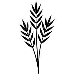 flowers flax silhouette vector illustrator