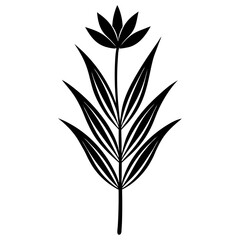 flowers flax silhouette vector illustrator