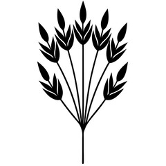 flowers flax silhouette vector illustrator