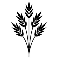 flowers flax silhouette vector illustrator