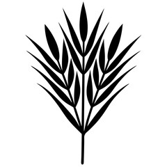 flowers flax silhouette vector illustrator