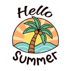 Obraz premium Summer vibes vector illustration. 