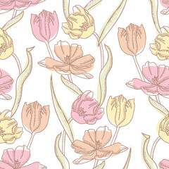 Tulips Seamless Pattern