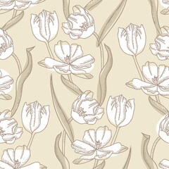 Tulips Seamless Pattern