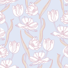 Tulips Seamless Pattern