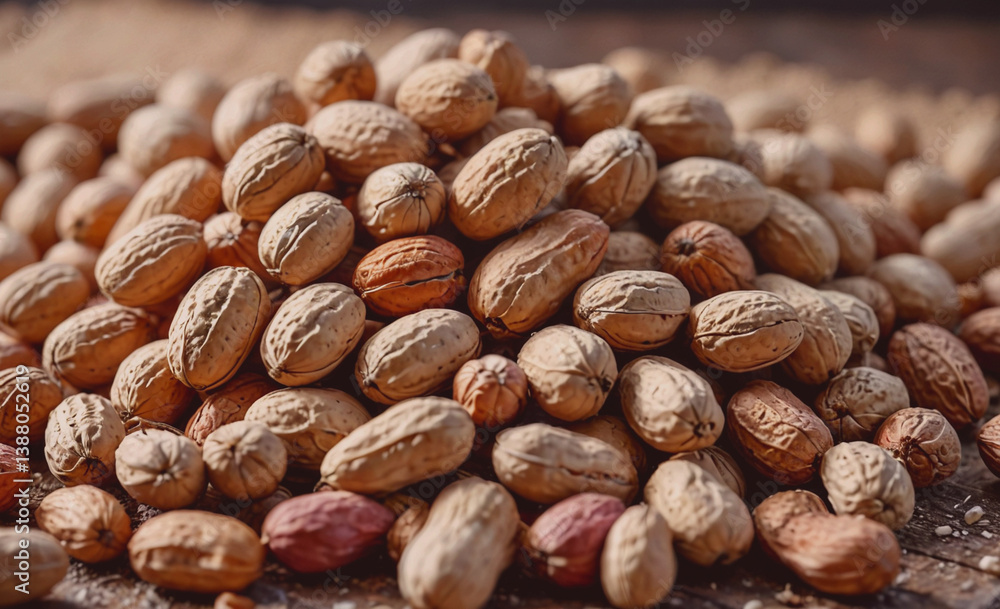 Poster Pile of nuts with some of them being walnuts. There are many of them in the pile