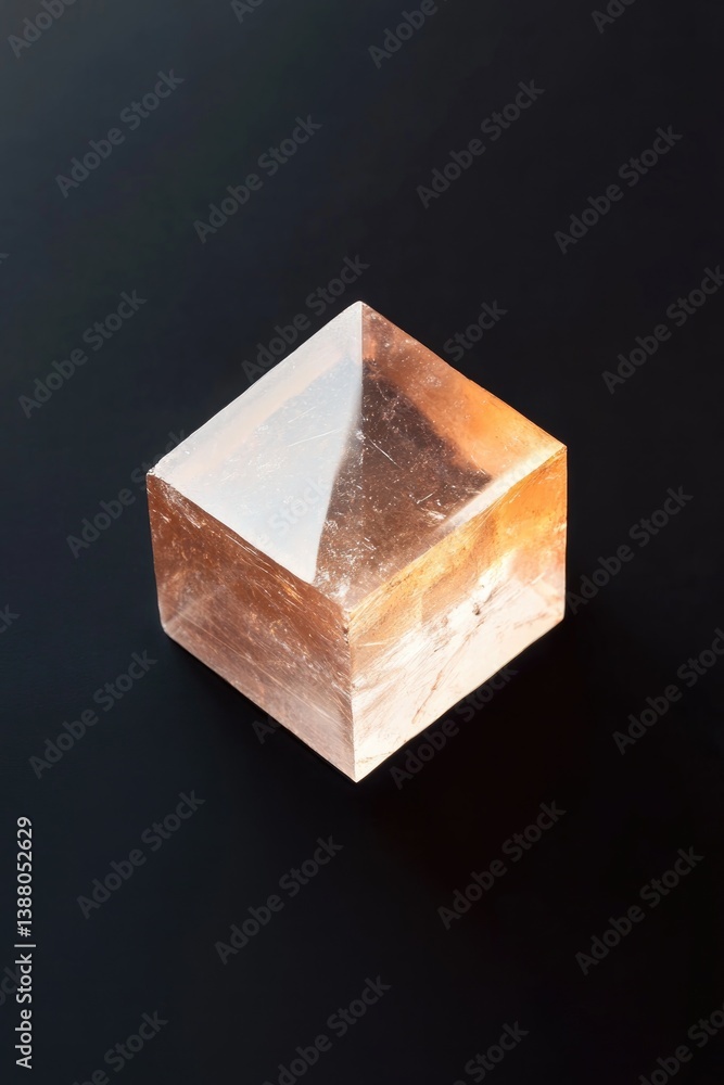 Poster detailed close-up of single die with edges and minimal design resting on smooth black background