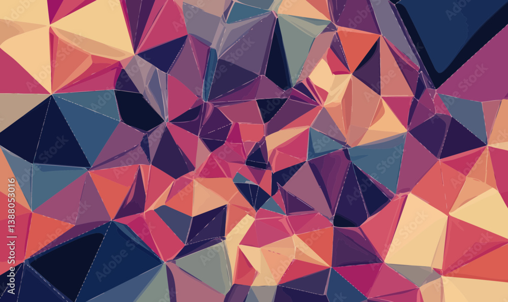 Aufkleber colorful abstract geometric delaunay voronoi pattern vector background for design projects