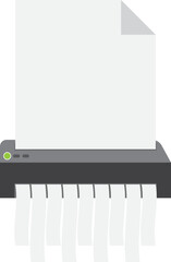 Illustration of a Paper Shredder with Document