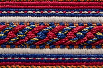 Intricate and precise rope weaving showcasing neat and detailed craftsmanship with vibrant colors and texture.