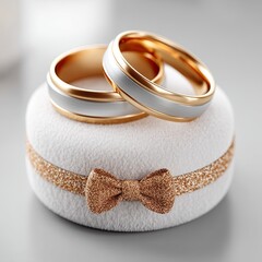 Luxury Jewelry Product Image, Elegant wedding rings displayed on a soft velvet cushion. Jewelry and Gifts