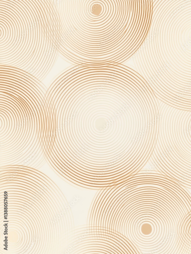 Aufkleber Seamless geometric pattern featuring soft neutral gradients and thin-lined circles in a minimalistic modern design