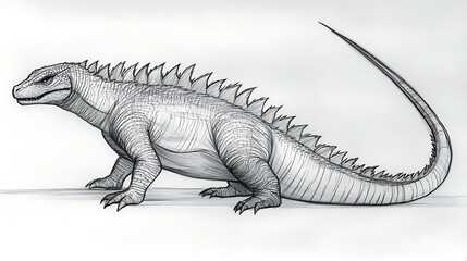 Fototapeta premium Pencil Sketch of a Lizard.