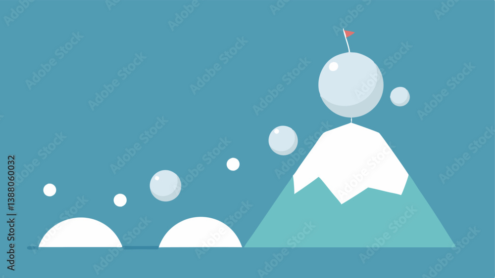Poster debt snowball method a graphic showing a snowball rolling down a hill collecting smaller snowballs r