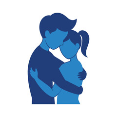 two people hugging .eps