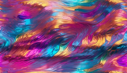 Obraz premium Holographic iridescent color gradient background. Abstract blurred foil texture with multiple rainbow colors. 