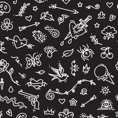 seamless pattern with doodle elements