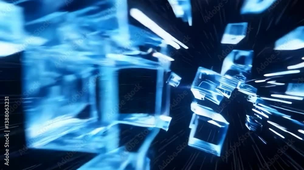 Poster abstract background concept for data flow in optic fiber. networking digital infrastructure .