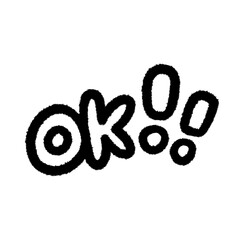 ok ok! ok!! png cute cartoon handwrite design kid and art doodle outline element