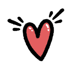 heart love png cute cartoon handwrite design kid and art doodle outline element