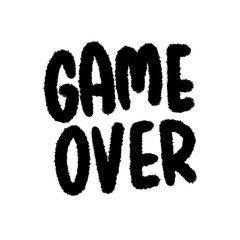 game over png cute cartoon handwrite design kid and art doodle outline element
