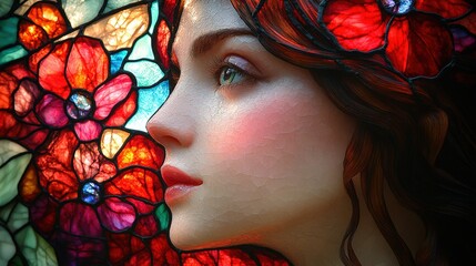 Stained glass beauty captures the light and colors of spring in a serene moment