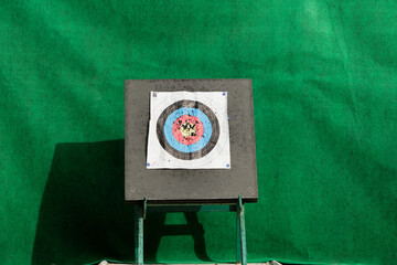 Archery old target without arrows. Concept of sport, hobby and business. Design element.
