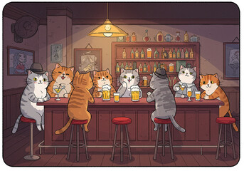 Kitty Bar 2D carton style kitty mini bar