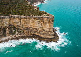 view of a sea cliff. Beautiful Drone view