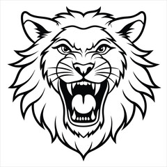 Fototapeta premium Lion Head Mascot Vector Illustration with Wild Animal Features