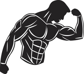 Powerful Arm Silhouette for Gym and Workout Concepts