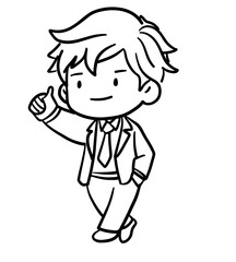 cute business man acting thumbs up illustration