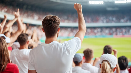 Exciting sports event capturing enthusiastic fans in a vibrant stadium atmosphere