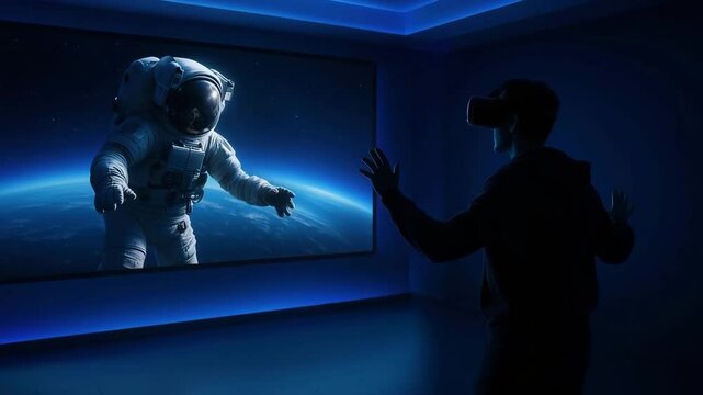 Experience zero gravity with a virtual reality astronaut and immersive audiovisuals