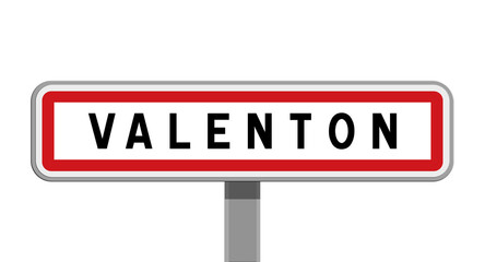 Panneau sur poteau central de ville de Valenton, Val-de-Marne