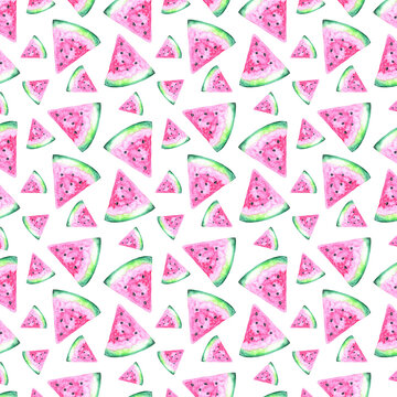 Watercolor Watermelon Pattern Hand-painted