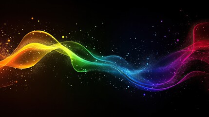 Fototapeta premium Abstract flowing lines in neon colors on a dark vibrant background