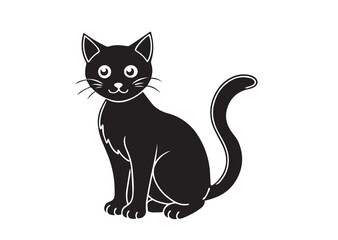 Fototapeta premium Halloween cat vector illustration, Halloween cat silhouette vector
