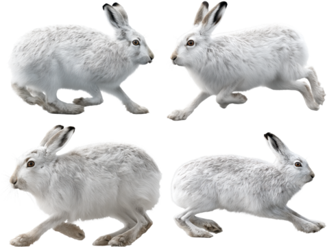 Arctic Hare Hopping in Snow