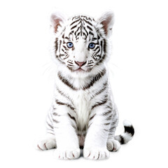 Fototapeta premium white tiger kitten isolated on transparent background