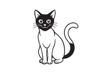 Halloween cat vector illustration, Halloween cat silhouette vector