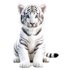 Fototapeta premium white tiger kitten isolated on transparent background