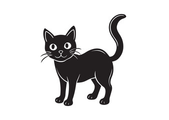 Obraz premium Halloween cat vector illustration, Halloween cat silhouette vector