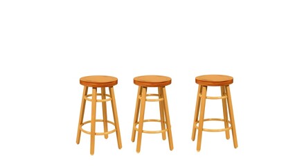 Vintage High Wooden Stools Set for Retro Interiors