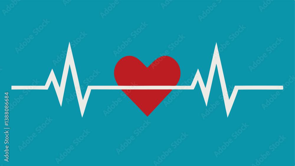 Poster heart monitoring line an ekg heart monitor line that spikes and dips dramatically representing the h