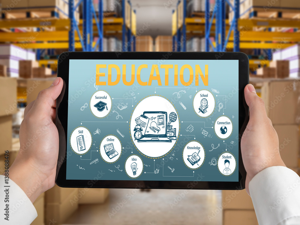 Aufkleber e-learning website with sofware for student to study online on the internet network snugly