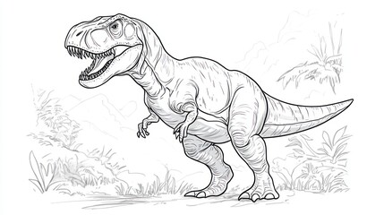 Fototapeta premium Prehistoric dinosaur coloring book illustration